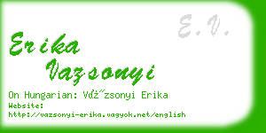 erika vazsonyi business card